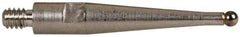 TESA Brown & Sharpe - 2mm Ball Diam, Carbide, Ball Test Indicator Contact Point - 1/2" Contact Point Length, Use with Brown & Sharpe TESATAST Dial Test Indicators - Eagle Tool & Supply