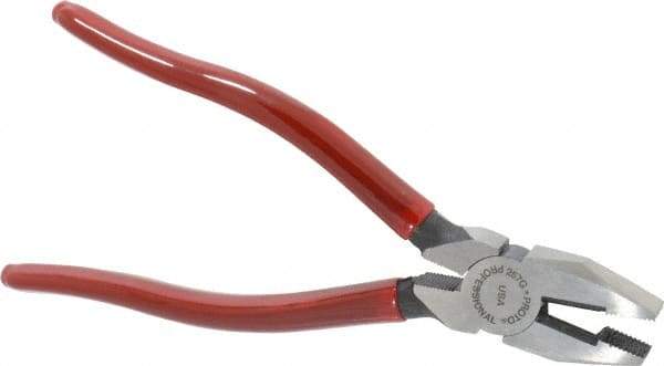 Proto - 7-1/4" OAL, 1-9/32" Jaw Length x 1-1/8" Jaw Width, Side Cutting Linesman's Pliers - Serrated Jaw, New England Style Head, Comfort Grip Handles - Eagle Tool & Supply