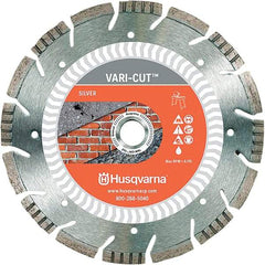 Husqvarna - 10" Diam, 5/8 & 7/8" Arbor Hole Diam, Continuous Edge Tooth Wet & Dry Cut Saw Blade - Diamond-Tipped, Fast Cutting Action, Standard Round Arbor - Eagle Tool & Supply