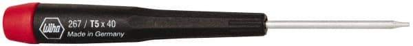 Wiha - T5 Torx Driver - 1-9/16" Blade Length, 4-3/4" OAL, Tapered Handle - Eagle Tool & Supply