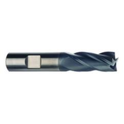 1/2 Dia. x 3 Overall Length 4-Flute .015 C/R Solid Carbide SE End Mill-Round Shank-Center Cut-AlTiN - Eagle Tool & Supply