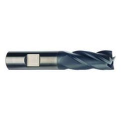 1/2 Dia. x 3 Overall Length 4-Flute .015 C/R Solid Carbide SE End Mill-Round Shank-Center Cut-AlTiN - Eagle Tool & Supply