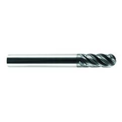 1/4" Dia. - 3/4" LOC - 2-1/2" OAL - Ball Nose 5 FL Carbide S/E HP End Mill-AlCrN-X - Eagle Tool & Supply