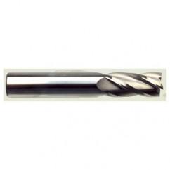 25mm Dia. x 100mm Overall Length 4-Flute Square End Solid Carbide SE End Mill-Round Shank-Center Cut-TiN - Eagle Tool & Supply