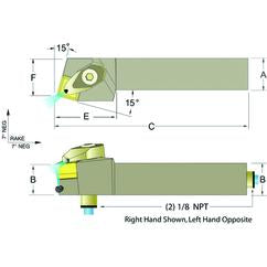 ADSRNR20-5D 1-1/4 x 1-1/4" RH Toolholder - Eagle Tool & Supply