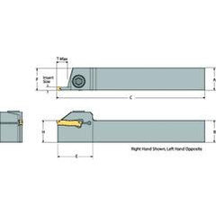 DETGFR16-040D-S12 Right Hand Non-Coolant Toolholder for Turning, Grooving and Partoff - Eagle Tool & Supply