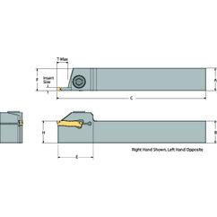 DETGFR12-040C-L24 Right Hand Non-Coolant Toolholder for Turning, Grooving and Partoff - Eagle Tool & Supply