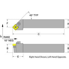 MSSNL16-4D - LH 1 x 1 Turning Tool Holder - Eagle Tool & Supply