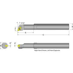 S08M-SDQCR-2 Right Hand 1/2 Shank Indexable Boring Bar - Eagle Tool & Supply