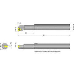 S06M-STFPR-2 Right Hand 3/8 Shank Indexable Boring Bar - Eagle Tool & Supply