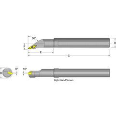 S12S-SVMCR-3 Right Hand 3/4 Shank Indexable Boring Bar - Eagle Tool & Supply