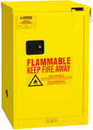 12 Gallon - All Welded - FM Approved - Flammable Safety Cabinet - Self-closing Doors - 1 Shelf - Safety Yellow - Eagle Tool & Supply