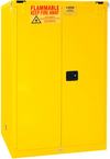 90 Gallon - All Welded - FM Approved - Flammable Safety Cabinet - Self-closing Doors - 2 Shelves - Safety Yellow - Eagle Tool & Supply
