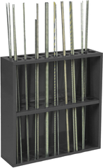 24-1/8 x 6-7/8 x 24'' - 18 Opening Threaded Rod Rack - Eagle Tool & Supply