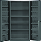 36"W - 14 Gauge - Lockable Shelf Cabinet - 4 Adjustable Shelves - 12 Door Shelves - Deep Door Style - Gray - Eagle Tool & Supply