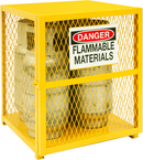 30"W - All Welded - Angle Iron Frame with Mesh Side - Vertical Gas Cylinder Cabinet - Magnet Door - Safety Yellow - Eagle Tool & Supply