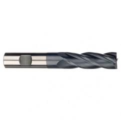 1/2 Dia. x 3 Overall Length 4-Flute Square End Solid Carbide SE End Mill-Round Shank-Center Cut-AlTiN - Eagle Tool & Supply