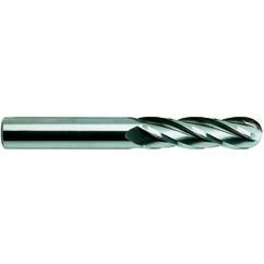 1/2 X 1/2 X 2 X 4 4Fl Long. SE Ball CBD TiAlN-Futura Coated EM - - Eagle Tool & Supply