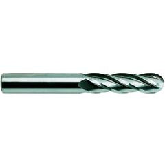 1/4 X 1/4 X 1-1/8 X 3 4Fl Long SE Ball CBD TiAlN-Extreme Coated EM - - Eagle Tool & Supply