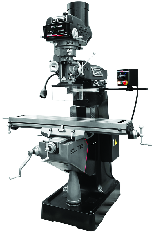 9 x 49" Table Variable Speed Mill With 2-Axis ACU-RITE DP700 DRO and X - Y-Axis JET Powerfeeds - Eagle Tool & Supply