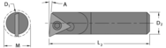 .300" Min - .250" SH - 4" OAL - Carbide Shank Boring Bar - Eagle Tool & Supply