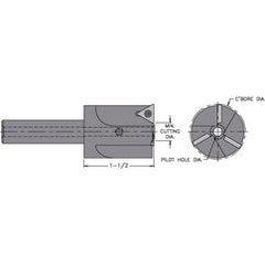 INCB-1.500-312S - 1-1/2" - Cutter Dia - Indexable Counterbore - Eagle Tool & Supply