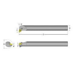 S32V-MDUNL-4 Left Hand 2" Shank Indexable Boring Bar - Eagle Tool & Supply