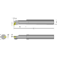 S12S-SDUCR-3 Right Hand 3/4 Shank Indexable Boring Bar - Eagle Tool & Supply