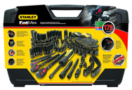 STANLEY® FATMAX® 1/4", 3/8" & 1/2" Drive 179 Piece Matte Black Chrome Mechanic's Tool Set - Eagle Tool & Supply