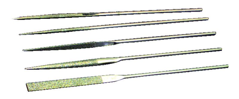 10 Pc. 3" Diamond Length - 5-1/2" OAL - Med Grit - Diamond Needle File Set - Eagle Tool & Supply