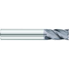 1/2 x 1/2 x 1-1/4 x 3 OAL Square 4 Flute Carbide End Mill - Round Shank-AlCrN Coated - Eagle Tool & Supply