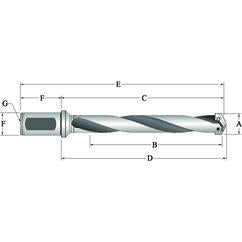 24005H-075F Flanged T-A® Spade Blade Holder - Helical Flute- Series 0.5 - Eagle Tool & Supply