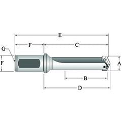 25010S-100F Flanged T-A® Spade Blade Holder - Straight Flute- Series 1 - Eagle Tool & Supply