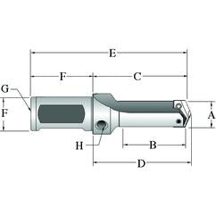 21000S-20FM Flanged T-A® Spade Blade Holder - Straight Flute- Series 0 - Eagle Tool & Supply