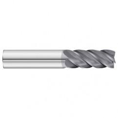 1/2 x 1/2 x 1-1/4 x 3 OAL Square 5 Flute Carbide End Mill - Round Shank-AlCrN Coated - Eagle Tool & Supply