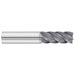 1/2 x 1/2 x 1-1/4 x 3 OAL Square 5 Flute Carbide End Mill - Round Shank-AlCrN Coated - Eagle Tool & Supply