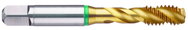 M14x2.0 6H 3-Flute Cobalt Green Ring Semi-Bottoming 40 degree Spiral Flute Tap-TiN - Eagle Tool & Supply