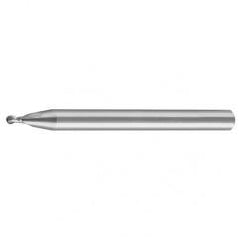 1mm Dia. - 38mm OAL - AlTiN-CBD - 30°-Center Cut-Mini Ball Nose HP EM - 2 FL - Eagle Tool & Supply