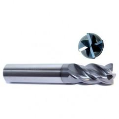 1/4" Dia. - 1/2" LOC - 4" OAL - .020 Radius 4 FL Carbide S/E HP End Mill-Uncoated - Eagle Tool & Supply