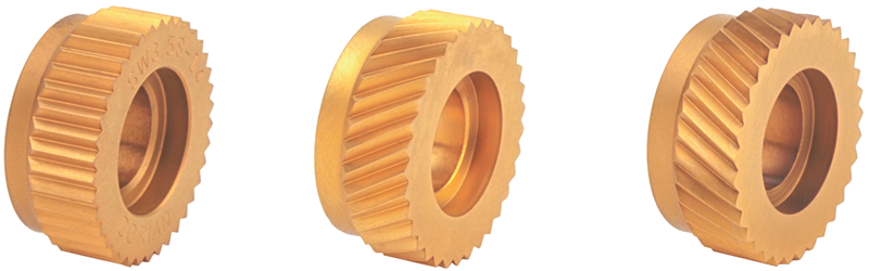 Knurling Wheel - 1/2" Hole Dia; 1" Dia; 14 TPI; Diagonal Right - Eagle Tool & Supply
