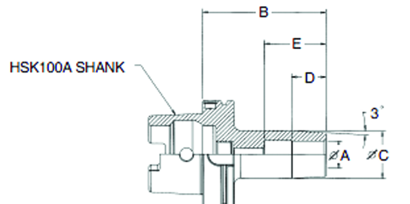 32mm HSK100A Shrink Fit Toolholder - 120mm Gauge Length - Eagle Tool & Supply