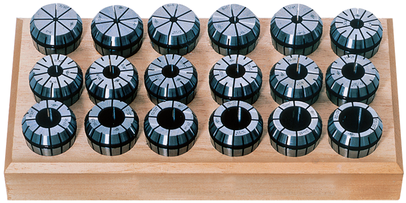 12 Pc. Collet Set - 1/16 to 1/2" - ER20 Style Round Open - Eagle Tool & Supply