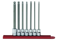 7PC SAE LONG BALL HEX BIT SKT SET - Eagle Tool & Supply