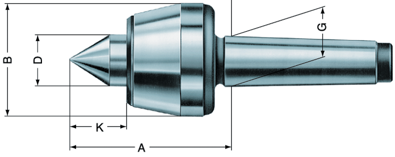 6MT Revolving Tailstock Standard - Live Center - Eagle Tool & Supply