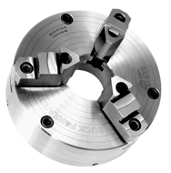 Ajust-Tru+ Universal Chuck - 10" Plain Mount; 3-Jaw; Solid Jaw - Eagle Tool & Supply