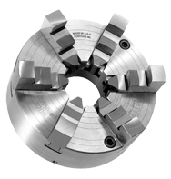 Ajust-Tru+ Universal Chuck - 4" Plain Mount; 6-Jaw; Solid Jaw - Eagle Tool & Supply