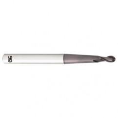 1mm Dia. - 70mm OAL - Carbide - Ball End HP End Mill-2 FL - Eagle Tool & Supply