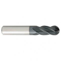 1/2" Dia. - 3" OAL - Carbide - Ball End HP End Mill-4 FL - Eagle Tool & Supply