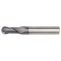 3/16x3/16x5/8x2 Ball Nose 2FL Carbide End Mill-Round Shank-TiAlN - Eagle Tool & Supply