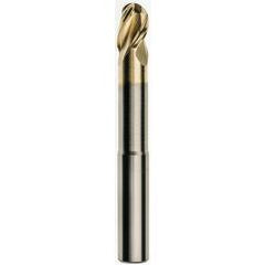 3/8 x 3/8 x 1/2 x 3 w/1-1/4 Reach Ball Nose 3 Flute Carbide M223N Streaker End Mill-ZrN - Eagle Tool & Supply